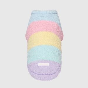 Canada Pooch Dog Sweater in Rainbow Stripe in Size 12